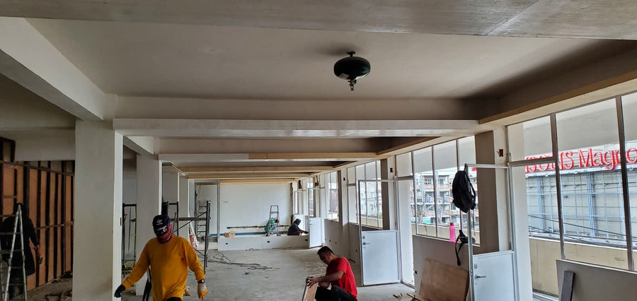 The bare fourth floor of the P&S Building mid-construction, 2024